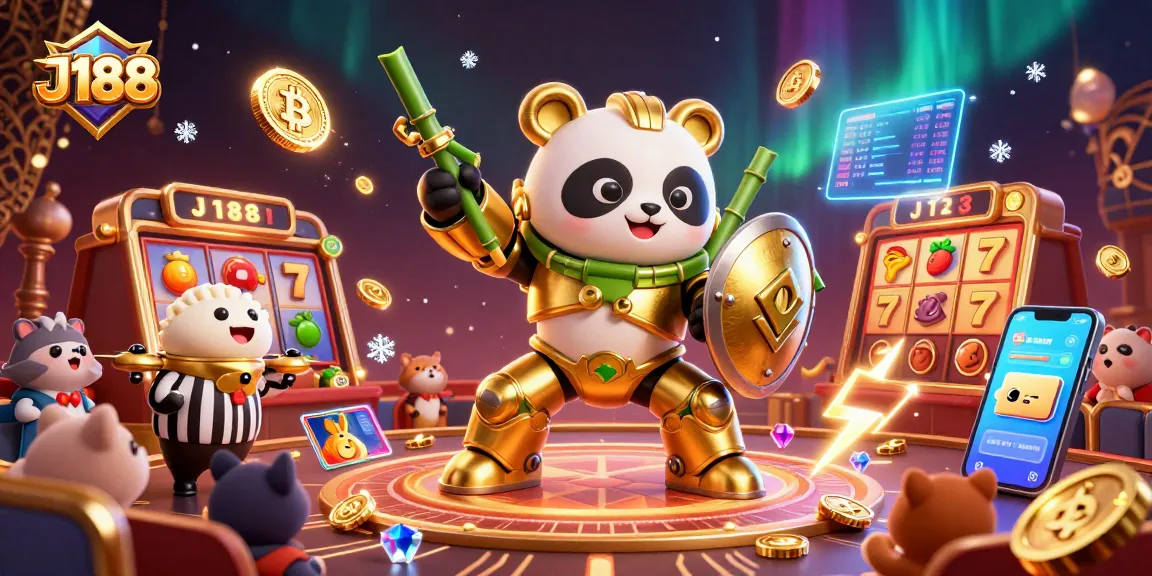Engage with thrilling casino excitement at J188 featuring a mech-suit panda in action.