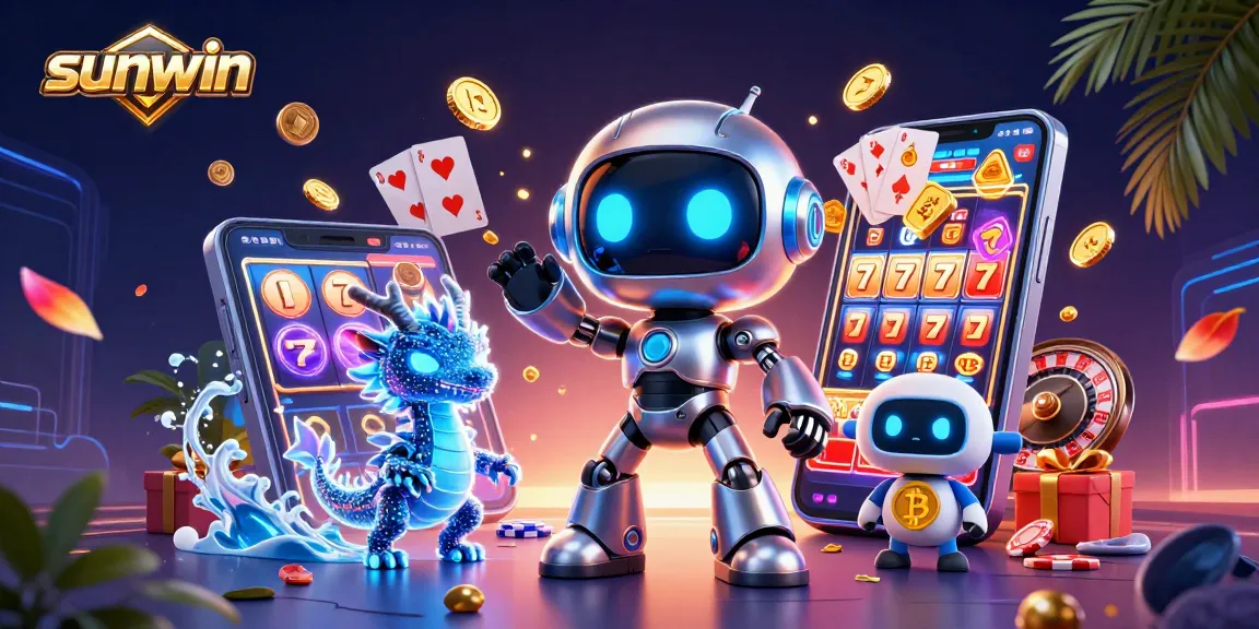Join the action at sunwin with vibrant gaming elements and immersive characters in a 3D digital scene.