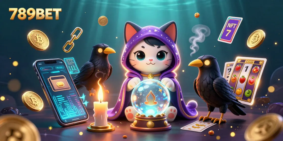 Experience thrilling moments at 789BET with a vibrant casino scene featuring mystical elements and cryptocurrencies.