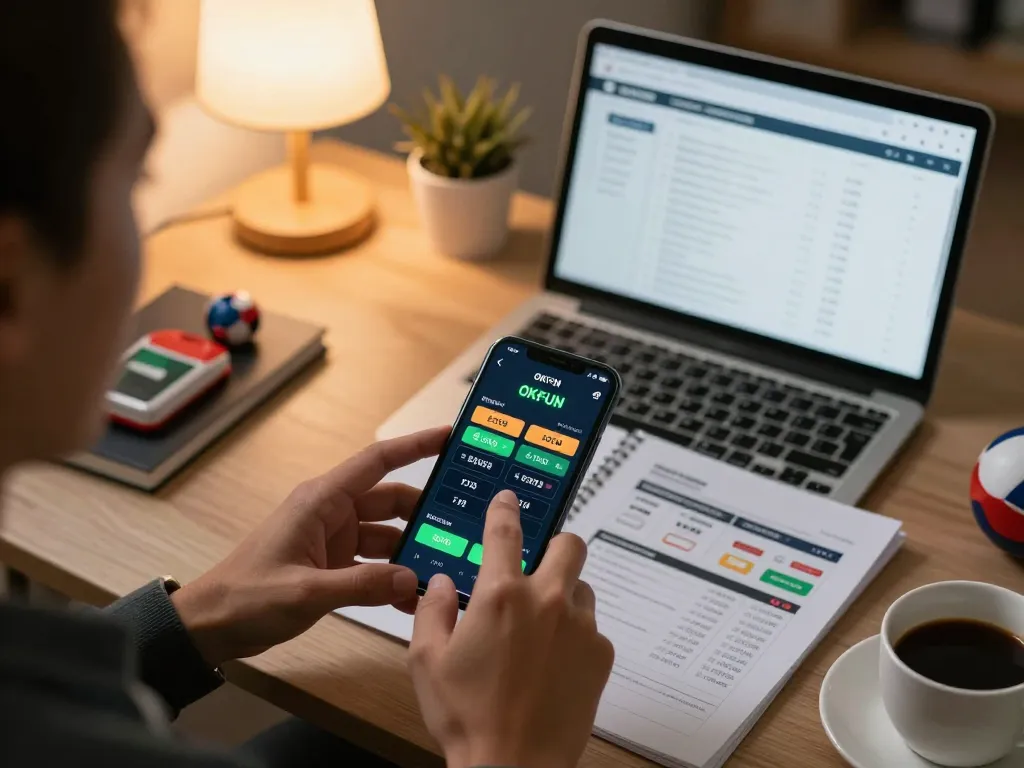 Engage with the OKFUN sports betting app for strategic wagers in a cozy home atmosphere.
