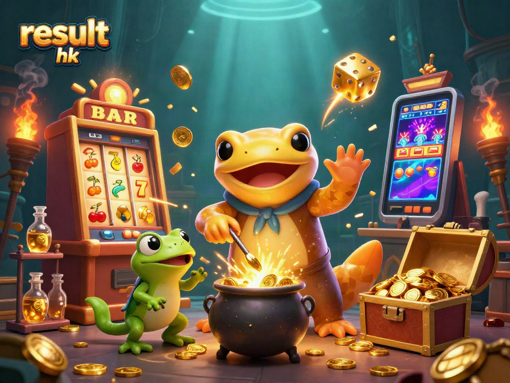 Experience thrilling wins with result hk in this vibrant casino fantasy scene.