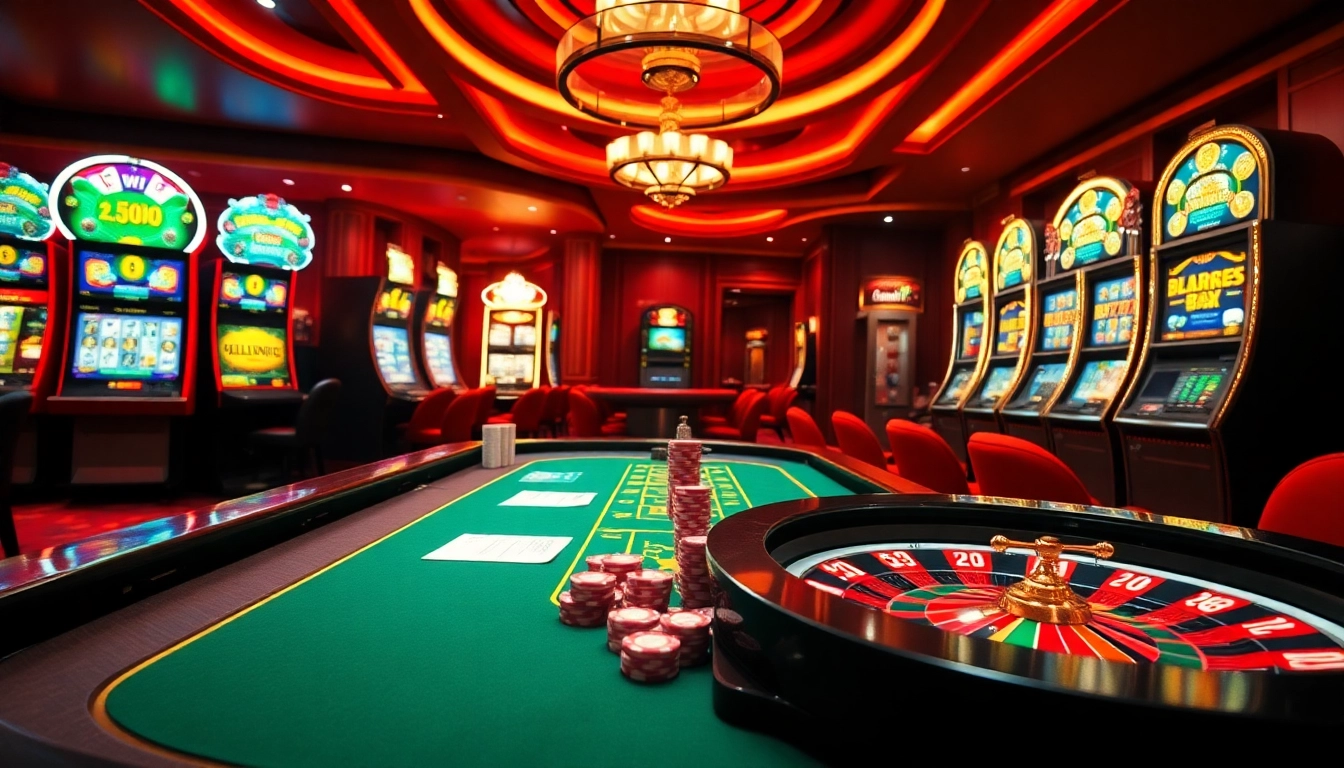 An exciting casino scene featuring roulette and poker elements from 98win .com, ideal for players seeking luxury thrills.