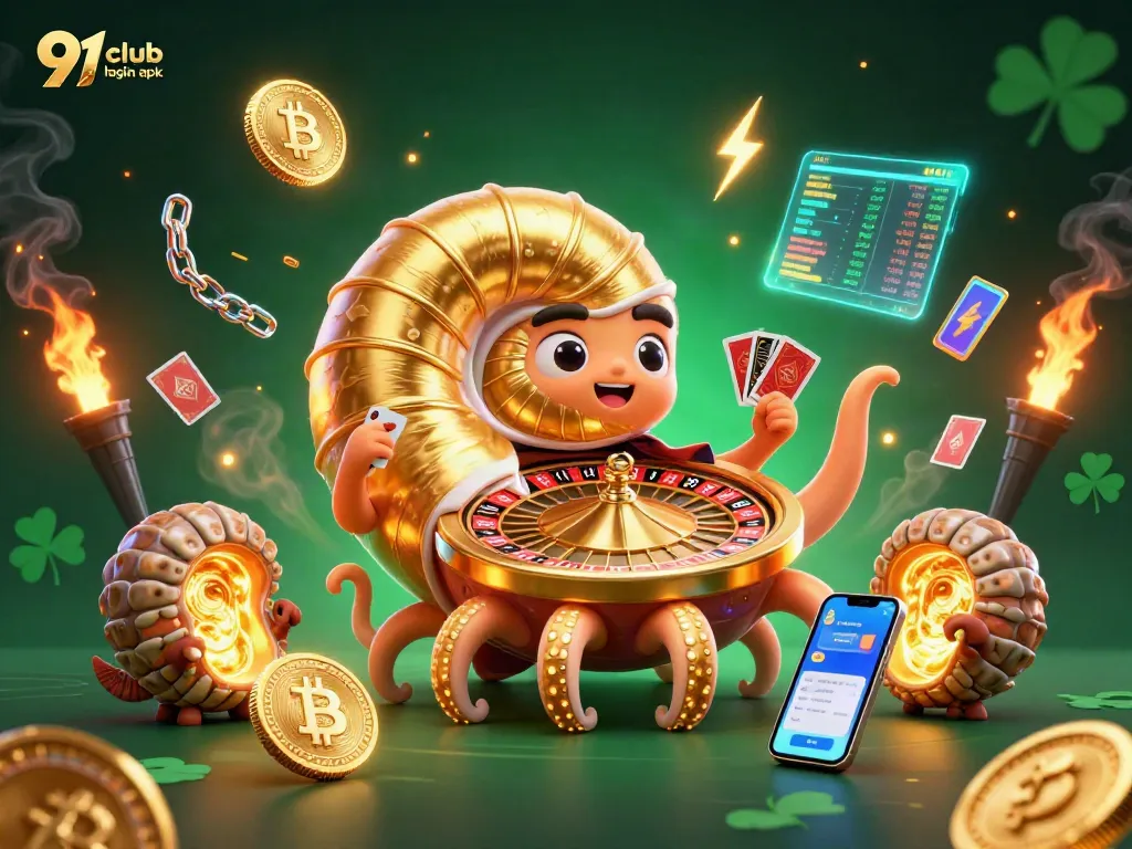 Engage with the enchanting 91 club login apk in a vibrant casino scene featuring a giant nautilus.