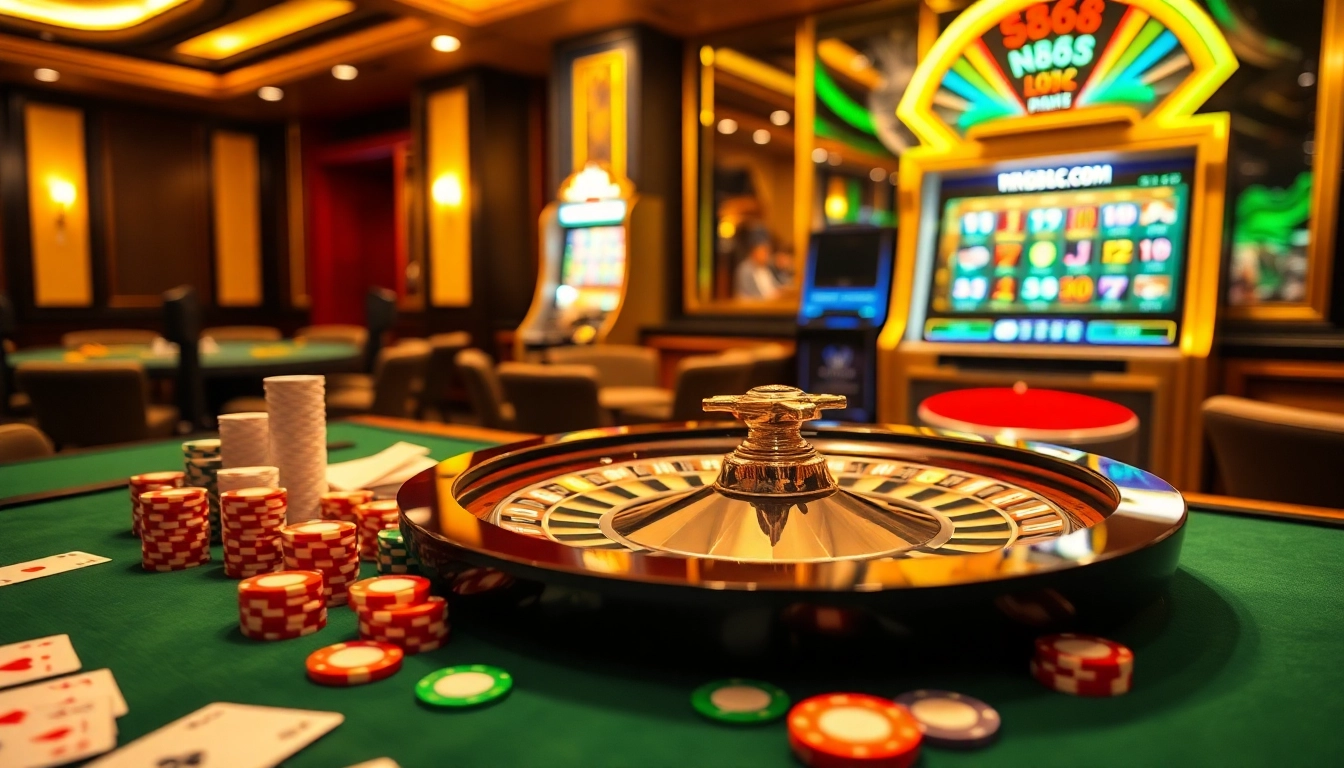 Experience the excitement of gambling at nk88.com with vibrant casino tables and engaging slot machines.