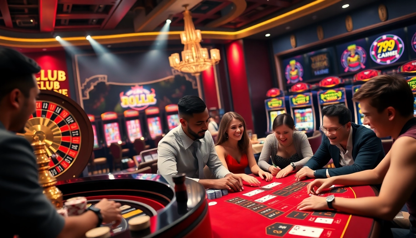 Players enjoying various exciting games at the 789 club, showcasing casino energy.