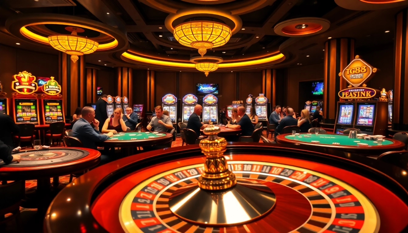 Experience excitement at tg88 casino with vibrant gaming tables and colorful chips.