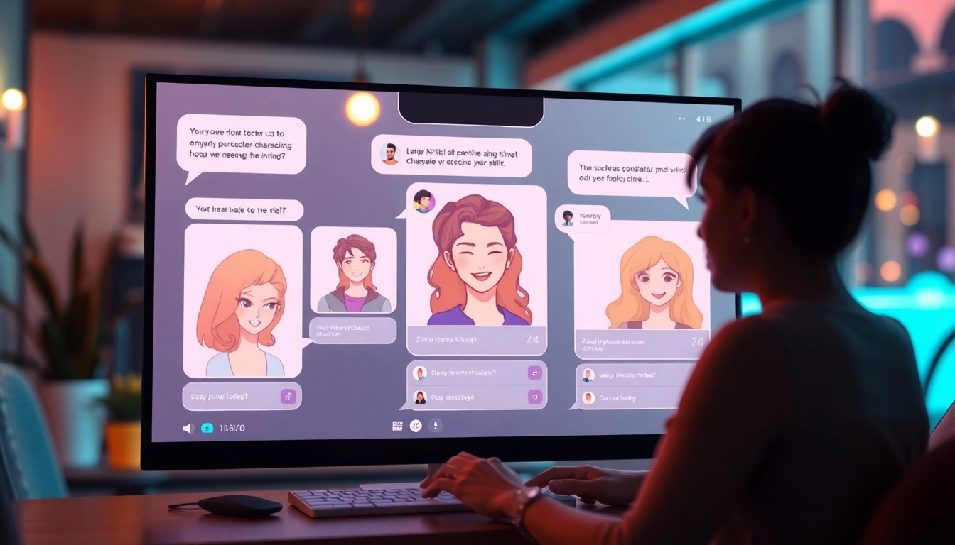 Engaging chat interface showcasing best NSFW AI features with vibrant character designs.